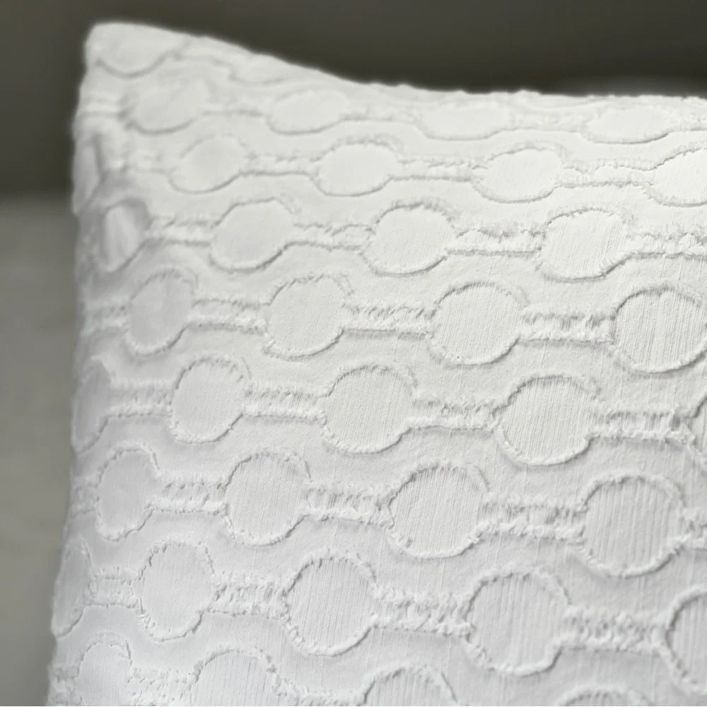 West Elm White Circle Pattern Pillow Cover